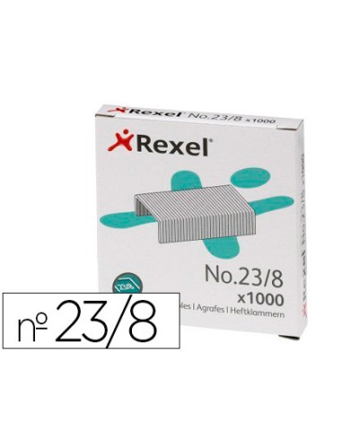 Grapas rexel 23/8 acero caja de 1000 unidades