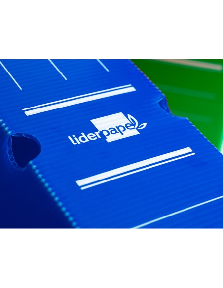 Caja archivo definitivo plastico liderpapel lomo 100 mm azul 360x100x260 mm