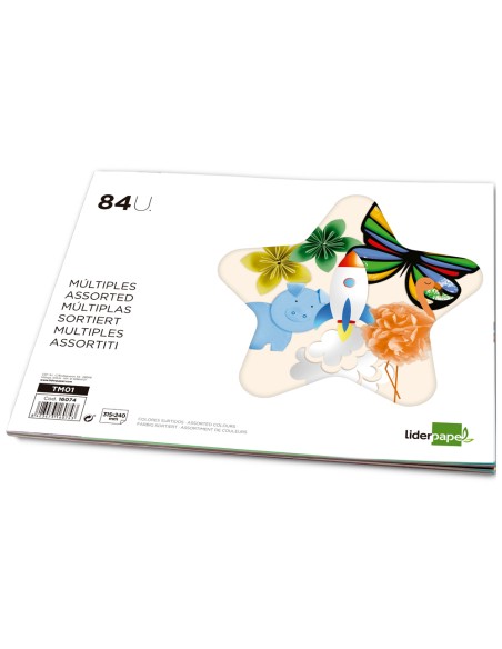 Bloc trabajos manuales liderpapel multiple 240x315mm 84 hojas colores surtidos