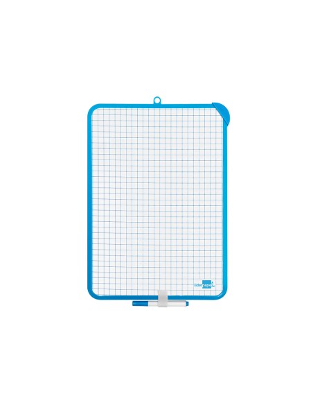 Pizarra blanca liderpapel 25x35 cm doble cara lisa y cuadriculada con rotulador y borrador