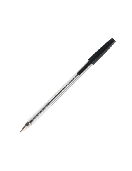 Boligrafo transparente q-connect negro medio kf26040