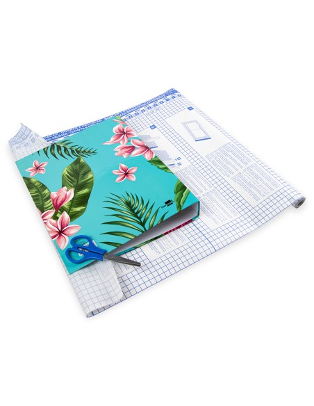 Rollo plastico adhesivo liderpapel 0.50x1.50 50 mc forralibros removible