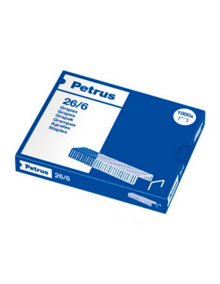 Grapas petrus nº 26/6 galvanizada caja de 1000 unidades