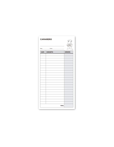 Talonario liderpapel camarero 3/fº original y 2...