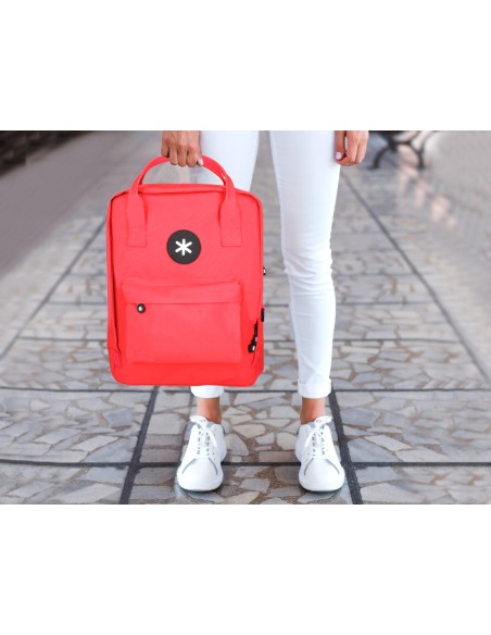 Mochila antartik 2 asas y bolsillos exteriores rojo 300x115x390 mm