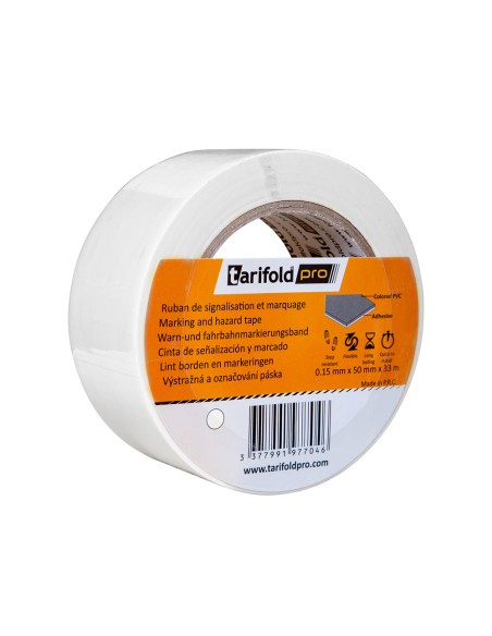 Cinta adhesiva djois para marcaje y señalizacion de suelo 33 m x 50 mm color blanco