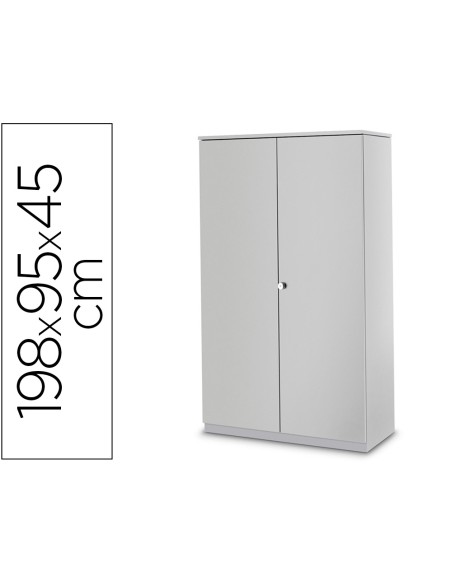 Armario metalico iorder mm2000 con 2 puertas batientes y 4 estantes 198x95x45 cm