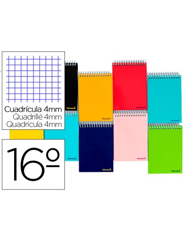 Cuaderno espiral liderpapel bolsillo dieciseavo...