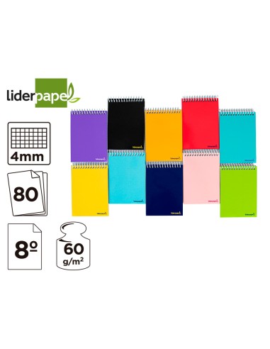 Cuaderno espiral liderpapel bolsillo octavo...