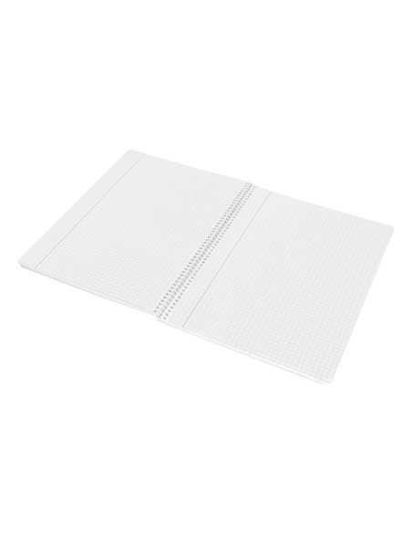 Cuaderno espiral liderpapel folio witty tapa dura 80h 75gr cuadro 4mm con margen color celeste