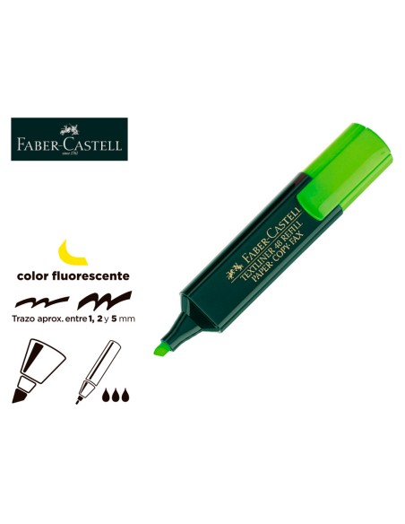 Rotulador faber castell fluorescente textliner 48 verde