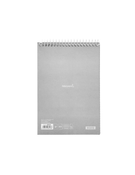 Cuaderno espiral liderpapel bolsillo octavo apaisado witty tapadura 80h 75gr cuadro 4 mm colores surtidos