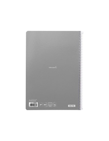 Cuaderno espiral liderpapel folio smart tapa blanda 80h 60gr rayado montessori 5mm con margen colores surtidos
