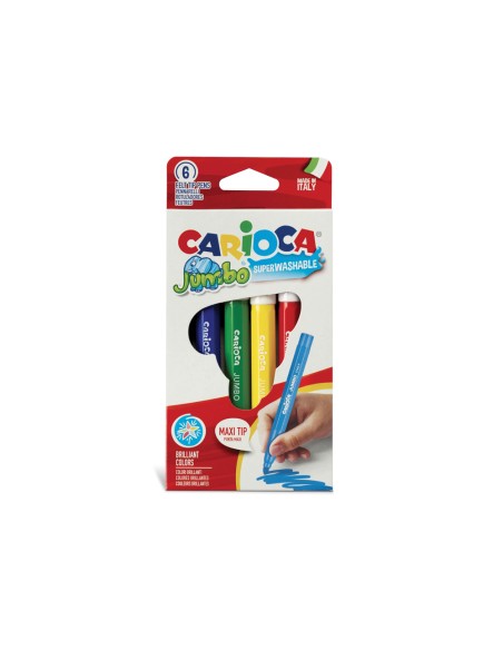 Rotulador carioca jumbo punta gruesa estuche de 6 unidades colores surtidos