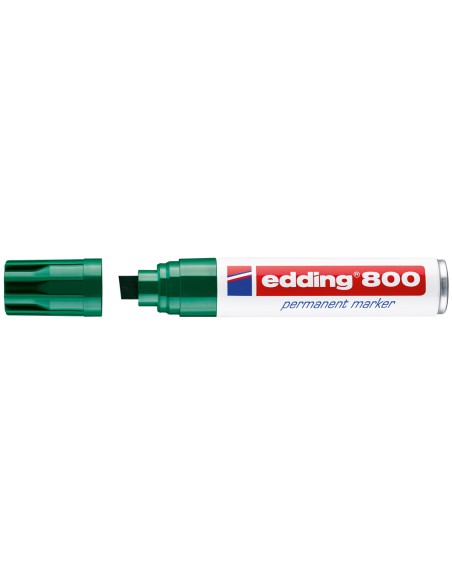 Rotulador edding marcador permanente 800 verde punta biselada 12 mm recargable
