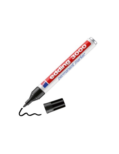Rotulador edding marcador permanente 3000 negro...