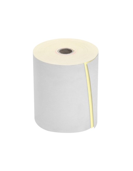 Rollo sumadora q-connect electra 75 mm ancho x 65 mm diametro copiativo con 2 hojassin bisfenol a