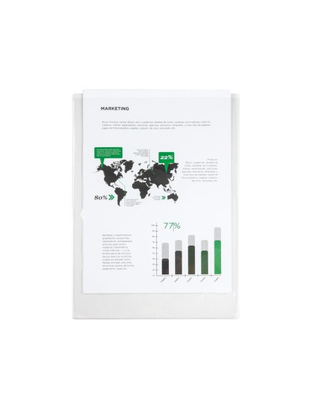 Funda portadocumento q-connect folio 140 micras pvc transparente 230x330mm