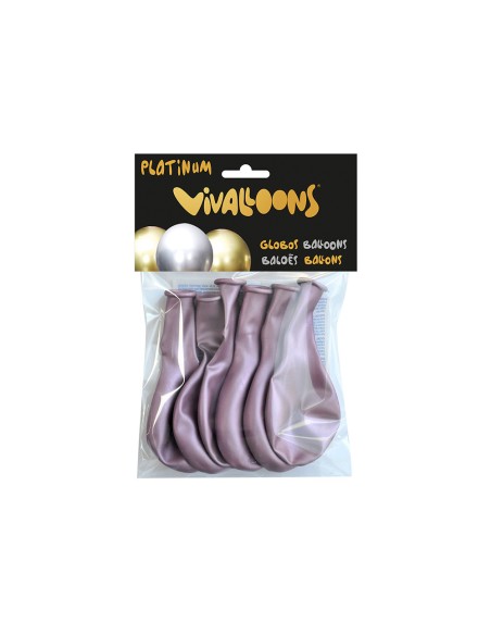 Globo 100% latex biodegradable rosa medianoche blister de 6 unidades