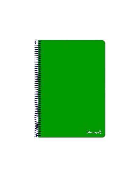 Cuaderno espiral liderpapel folio write tapa blanda 80h 60gr pauta 2,5 mm con margen color verde