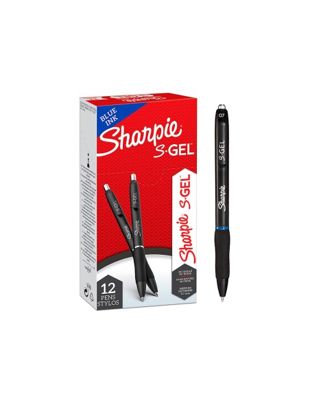 Boligrafo sharpie retractil tinta gel punta 0,7 mm color azul