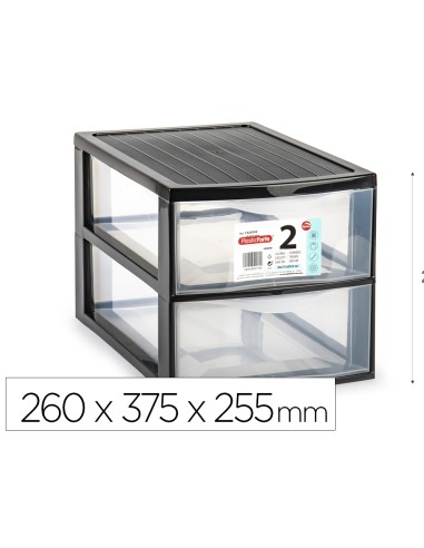 Cajonera plastiforte ebro 2 cajones color negro...