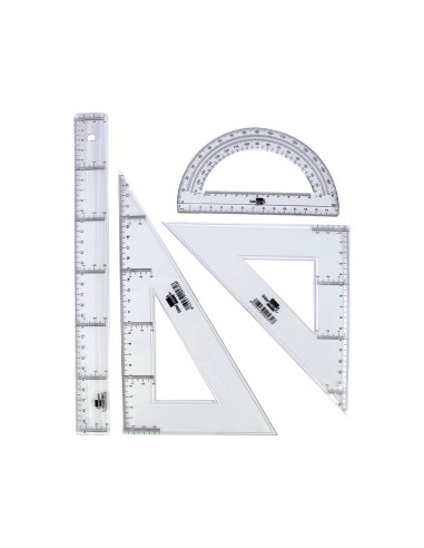 Juego escuadra y cartabon 25cm regla 30cm y...