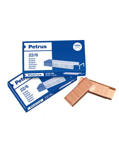 Grapas petrus nº 22/6 cobreadas caja de 1000...