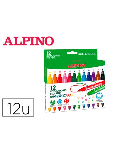Rotulador alpino duo stamper caja de 12...