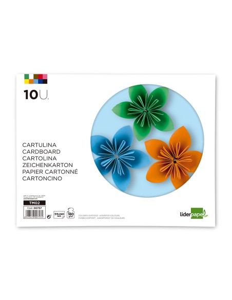 Bloc trabajos manuales liderpapel cartulina 240x315mm 10 hojas colores surtidos