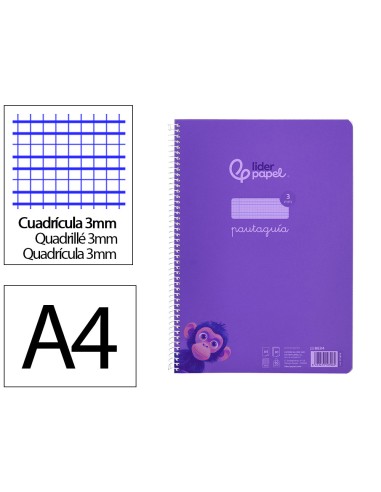 Cuaderno espiral liderpapel a4 pautaguia tapa...