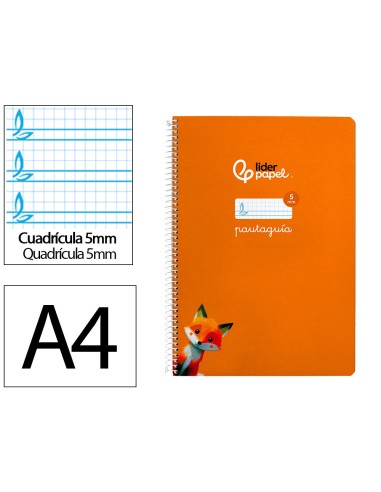 Cuaderno espiral liderpapel a4 pautaguia tapa...