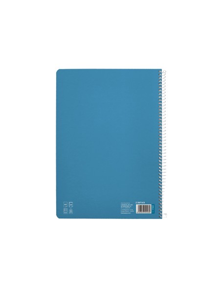 Cuaderno espiral liderpapel a4 pautaguia tapa dura 80h 90gr cuadro pautado 5mm color azul