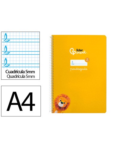 Cuaderno espiral liderpapel a4 pautaguia tapa...