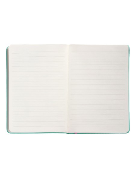 Cuaderno con gomilla antartik notes tapa dura a5 hojas cuadricula rosa y turquesa 100 hojas 80 gr fsc