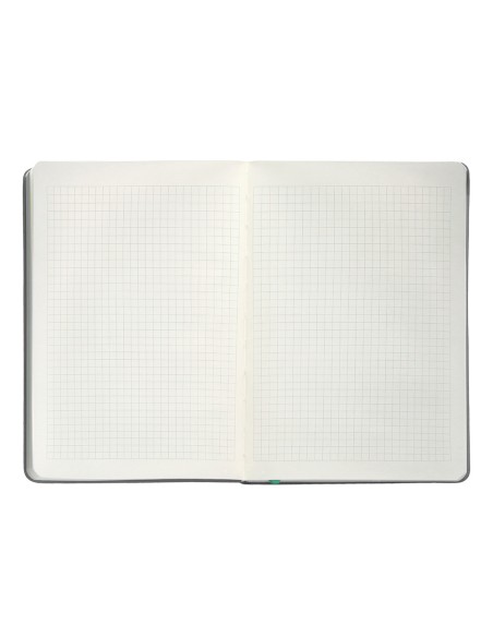 Cuaderno con gomilla antartik notes tapa dura a5 hojas cuadricula gris y turquesa 100 hojas 80 gr fsc