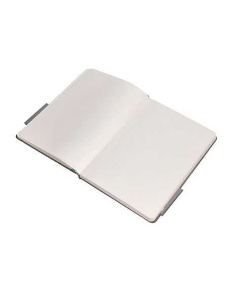 Cuaderno con gomilla antartik notes tapa dura a5 hojas puntos gris y turquesa 100 hojas 80 gr fsc