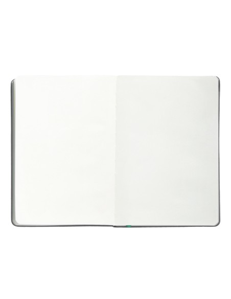 Cuaderno con gomilla antartik notes tapa dura a5 hojas lisas gris y turquesa 100 hojas 80 gr fsc