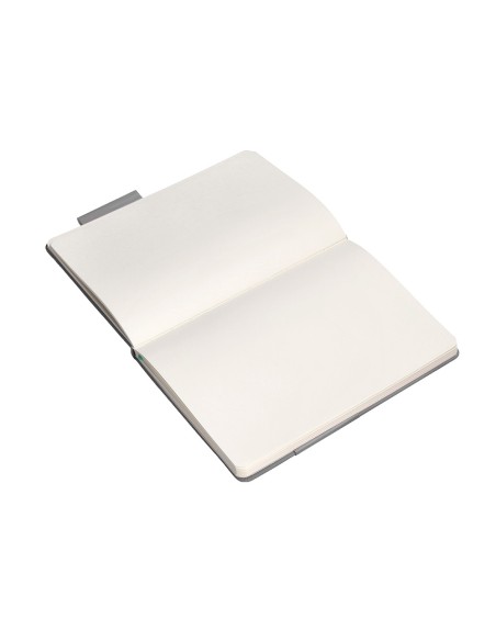 Cuaderno con gomilla antartik notes tapa dura a5 hojas lisas gris y turquesa 100 hojas 80 gr fsc