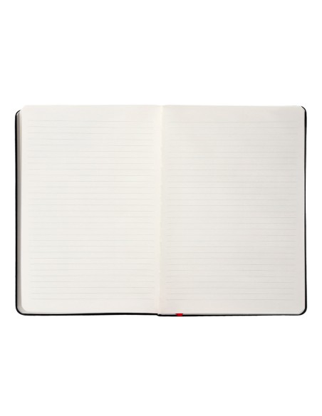 Cuaderno con gomilla antartik notes tapa dura a5 hojas rayas negro y rojo 100 hojas 80 gr fsc