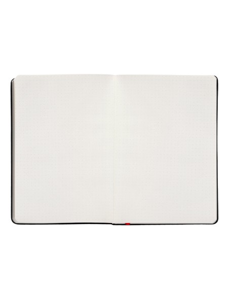 Cuaderno con gomilla antartik notes tapa dura a5 hojas puntos negro y rojo 100 hojas 80 gr fsc