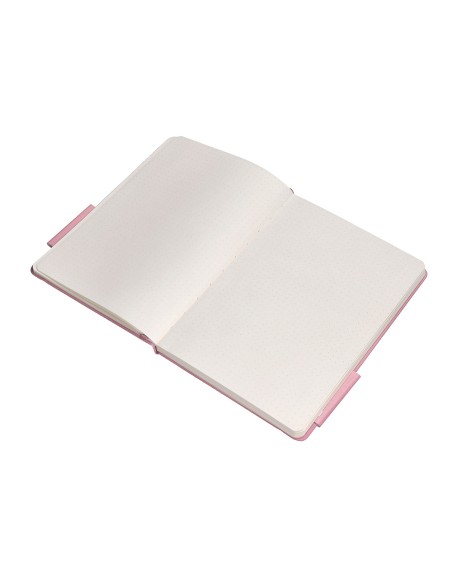 Cuaderno con gomilla antartik notes tapa dura a5 hojas puntos rosa pastel 100 hojas 80 gr fsc
