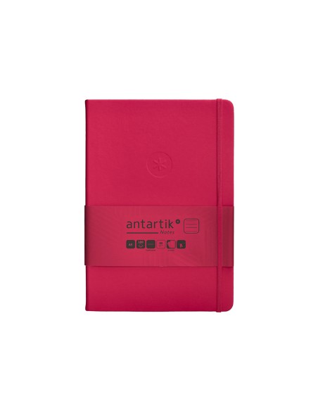 Cuaderno con gomilla antartik notes tapa dura a5 hojas rayas burdeos 100 hojas 80 gr fsc