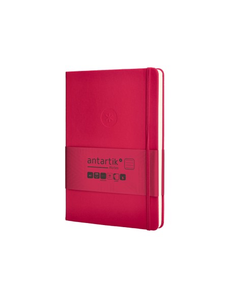 Cuaderno con gomilla antartik notes tapa dura a5 hojas rayas burdeos 100 hojas 80 gr fsc