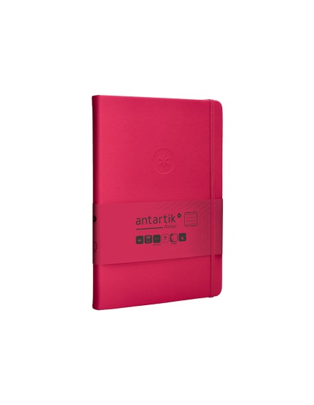 Cuaderno con gomilla antartik notes tapa dura a5 hojas rayas burdeos 100 hojas 80 gr fsc