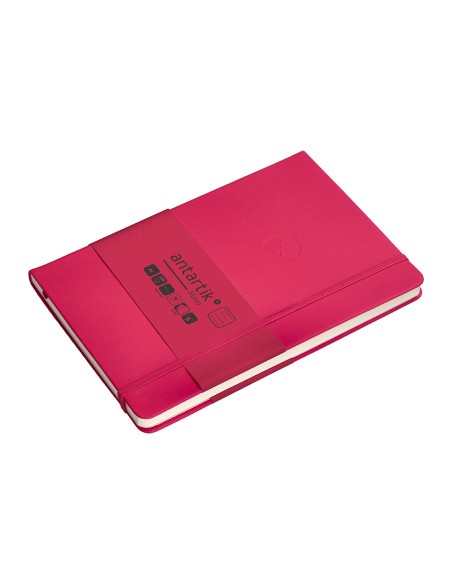 Cuaderno con gomilla antartik notes tapa dura a5 hojas rayas burdeos 100 hojas 80 gr fsc