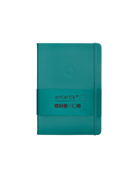 Cuaderno con gomilla antartik notes tapa dura a5 hojas puntos verde aguamarina 100 hojas 80 gr fsc