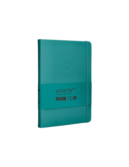 Cuaderno con gomilla antartik notes tapa dura a5 hojas lisas verde aguamarina 100 hojas 80 gr fsc