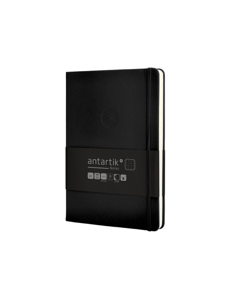 Cuaderno con gomilla antartik notes tapa dura a5 hojas puntos negro 100 hojas 80 gr fsc