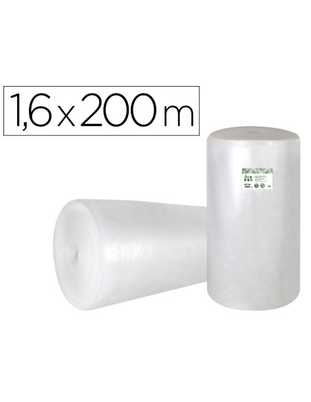 Plastico burbuja liderpapel ecouse 1.60x200m 30% de plastico reciclado